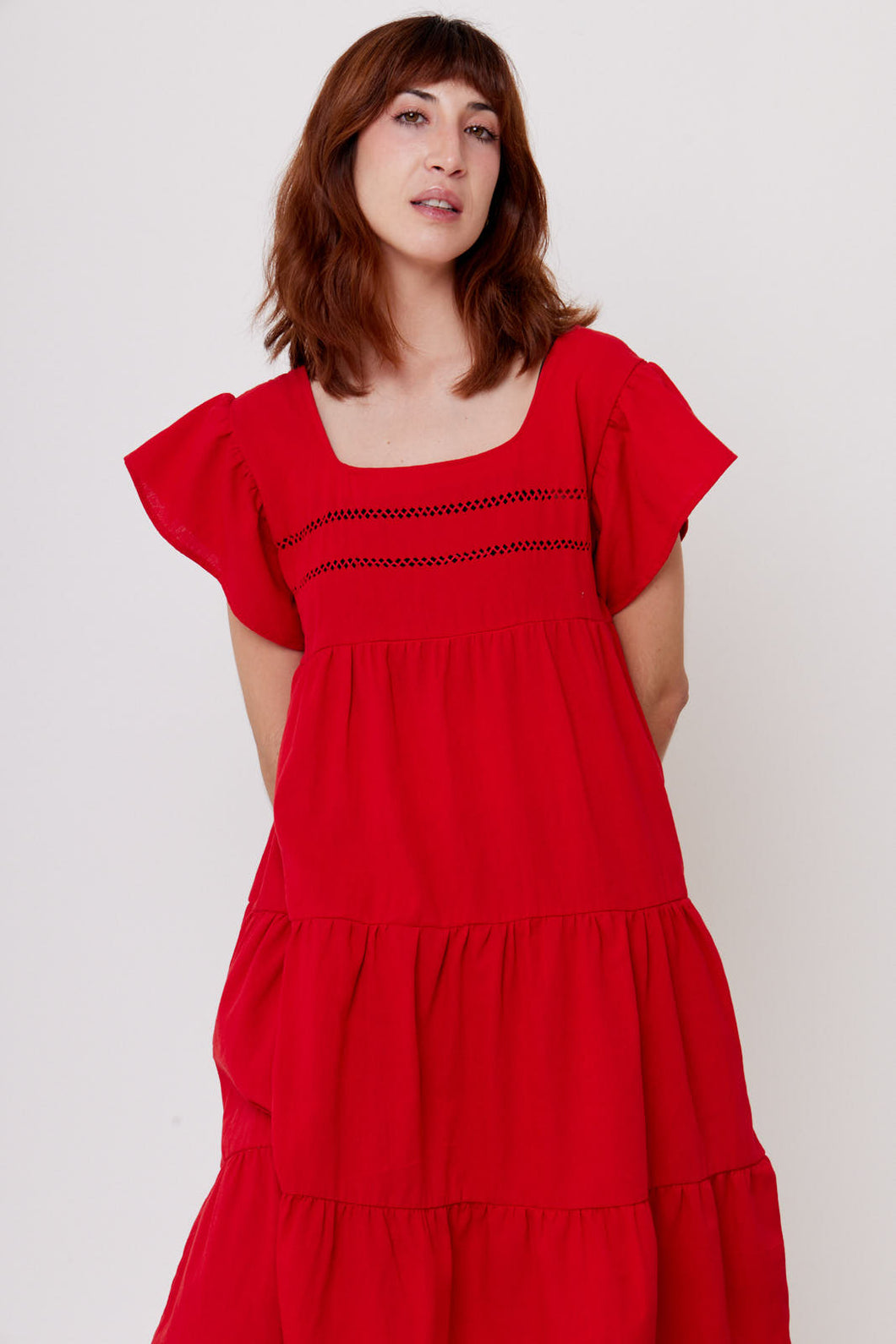 Vestido Modelo Florecer Color Rojo